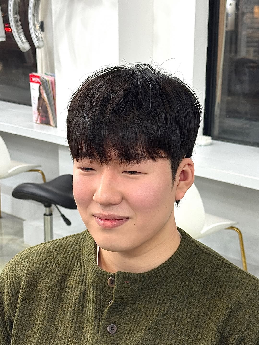 장한평역 미용실 헤어샵426 댄디 리프컷 시술 사진
